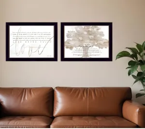 Set Of Two Love or In the Moment 2 Black Framed Print Wall Art Home Mirrors & Wall Art