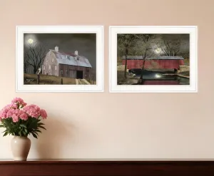 Set Of Two Midnight Moon 1 White Framed Print Wall Art Cheap Wall Mirrors & Decor