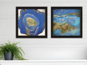 Set Of Two Perisse Cobalt 1 Black Framed Print Wall Art Modern Wall Accents store