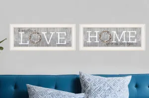 Set Of Two Where Our Story Begins 1 White Framed Print Wall Art Modern Wall Accents store