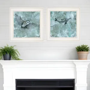 Set Of Two Wildlife 1 White Framed Print Wall Art Buy Wall Decor with deals