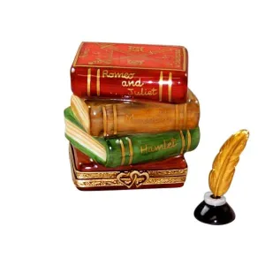 Shakespeare Stack of Books Limoges Collectible Boxes Rare Find