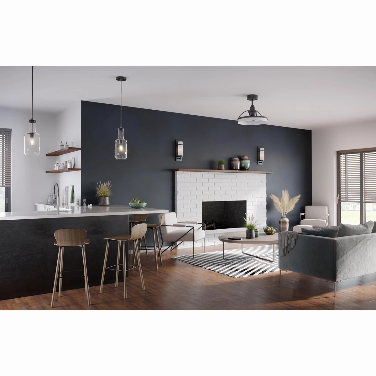 Shear Ceiling Fan Matte Black Fandeliers at discount prices