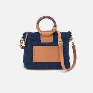 Sheila Medium Satchel In Denim Fabric - Dark Denim