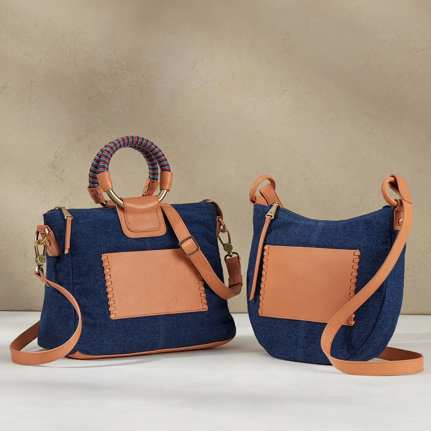 Sheila Medium Satchel In Denim Fabric - Dark Denim