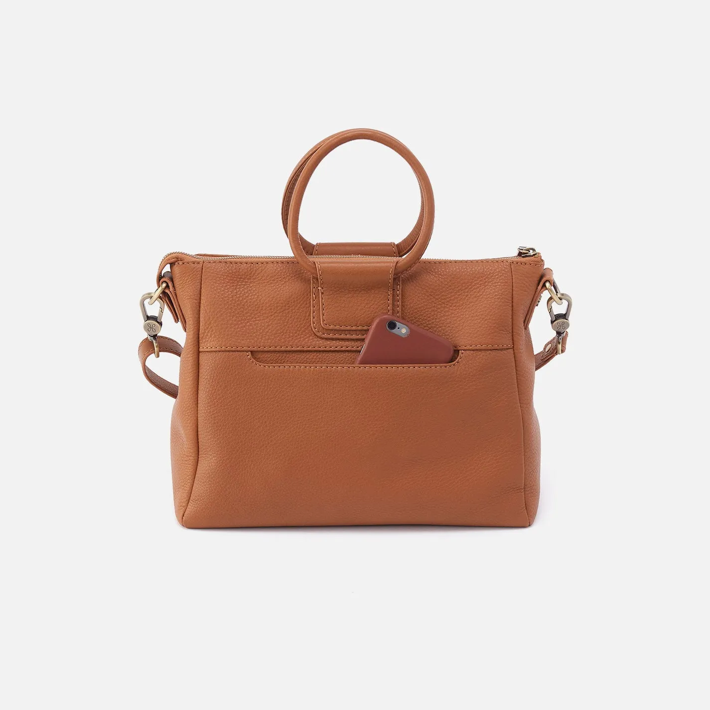 Sheila Medium Satchel In Pebbled Leather - Warm Honey