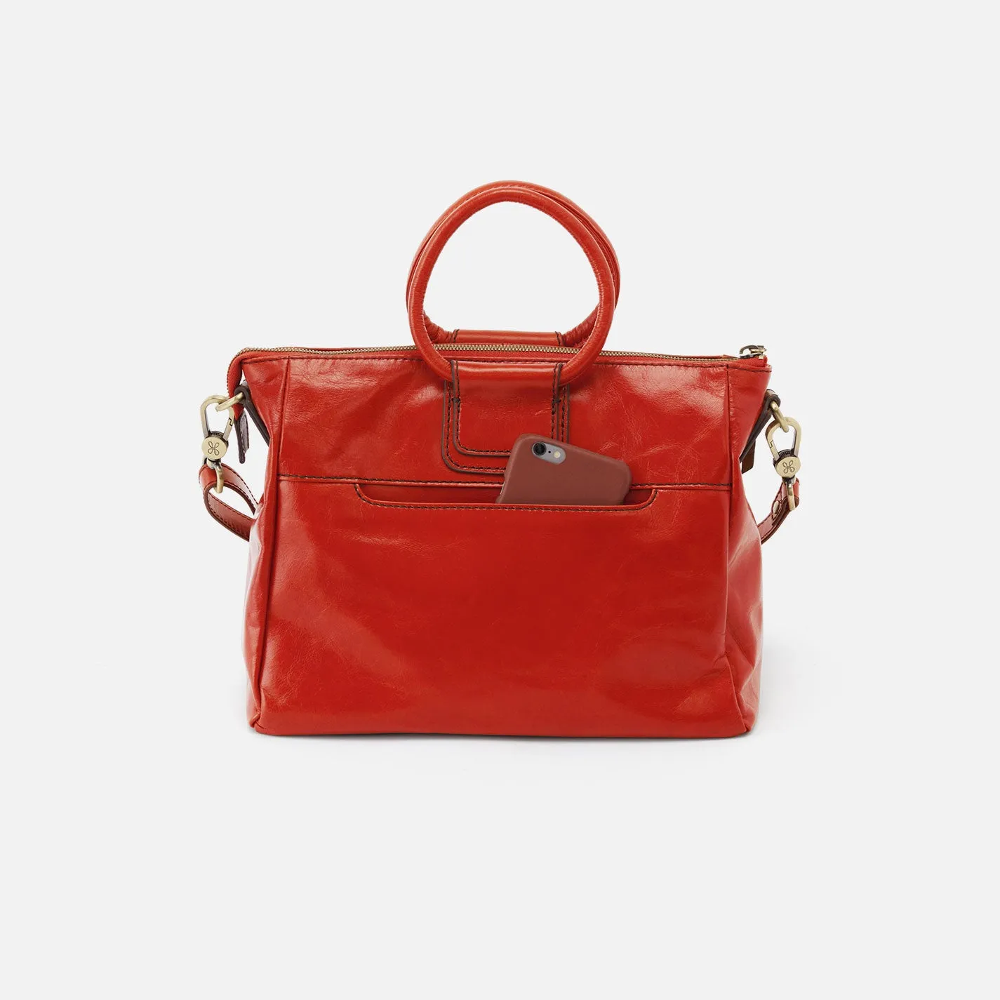 Sheila Medium Satchel In Polished Leather - Grenadine