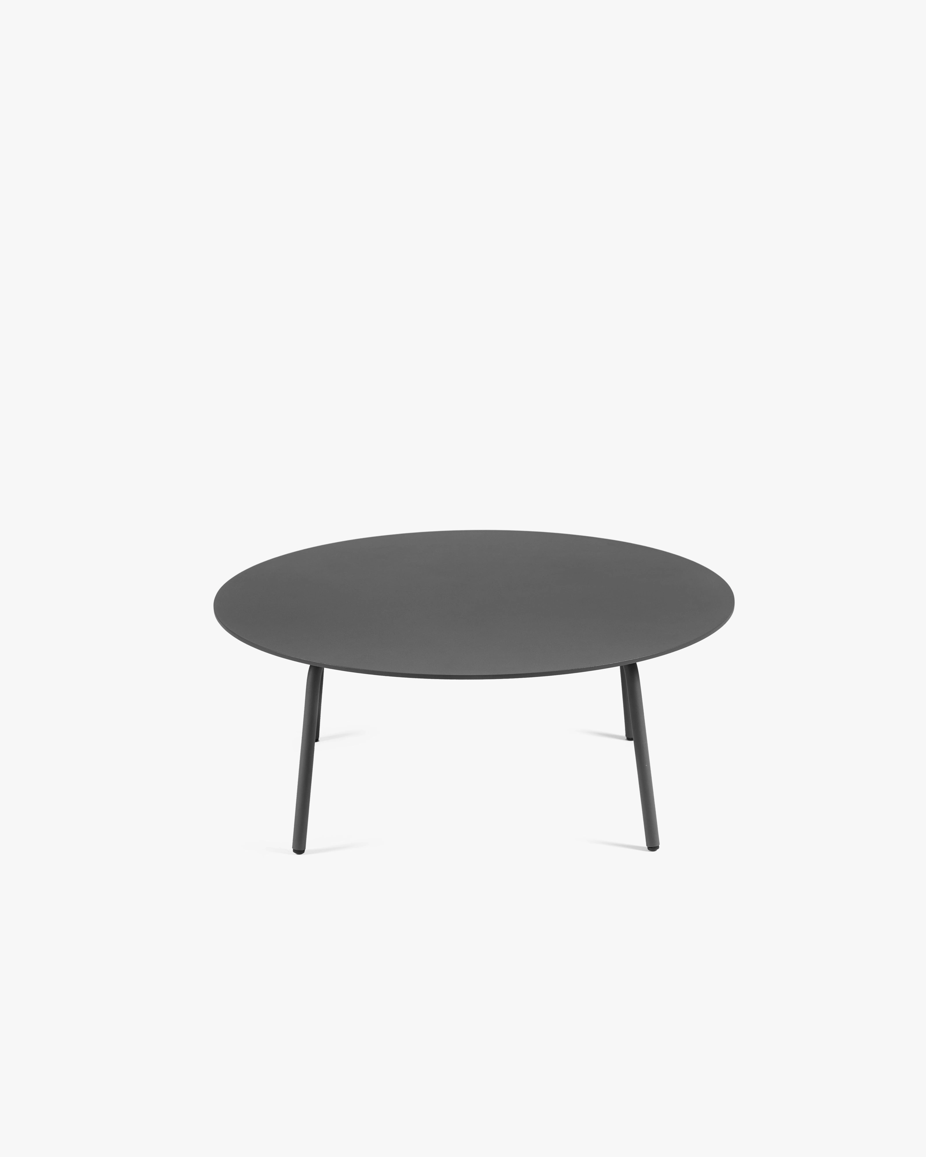 Side table round L aluminium black August