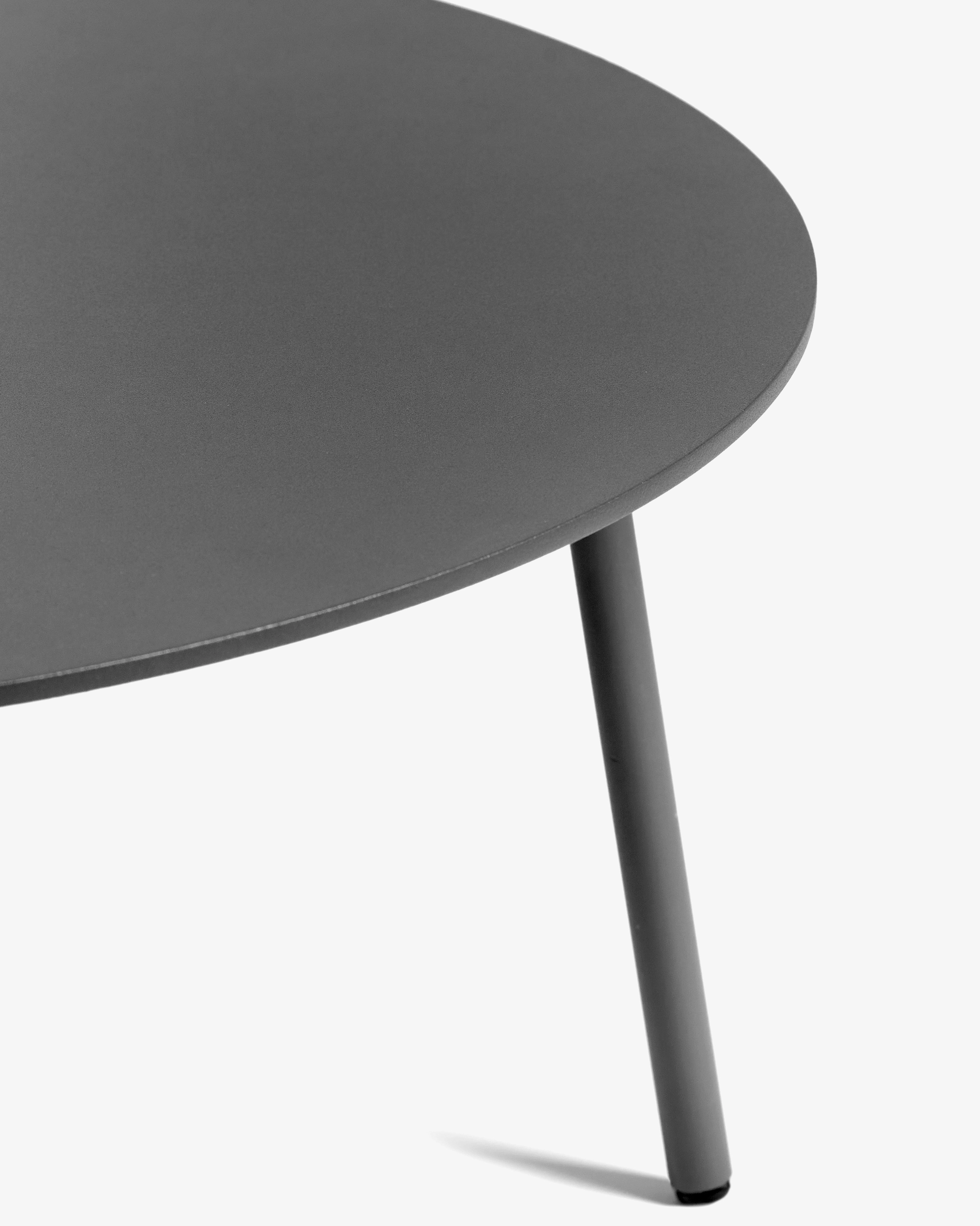 Side table round L aluminium black August