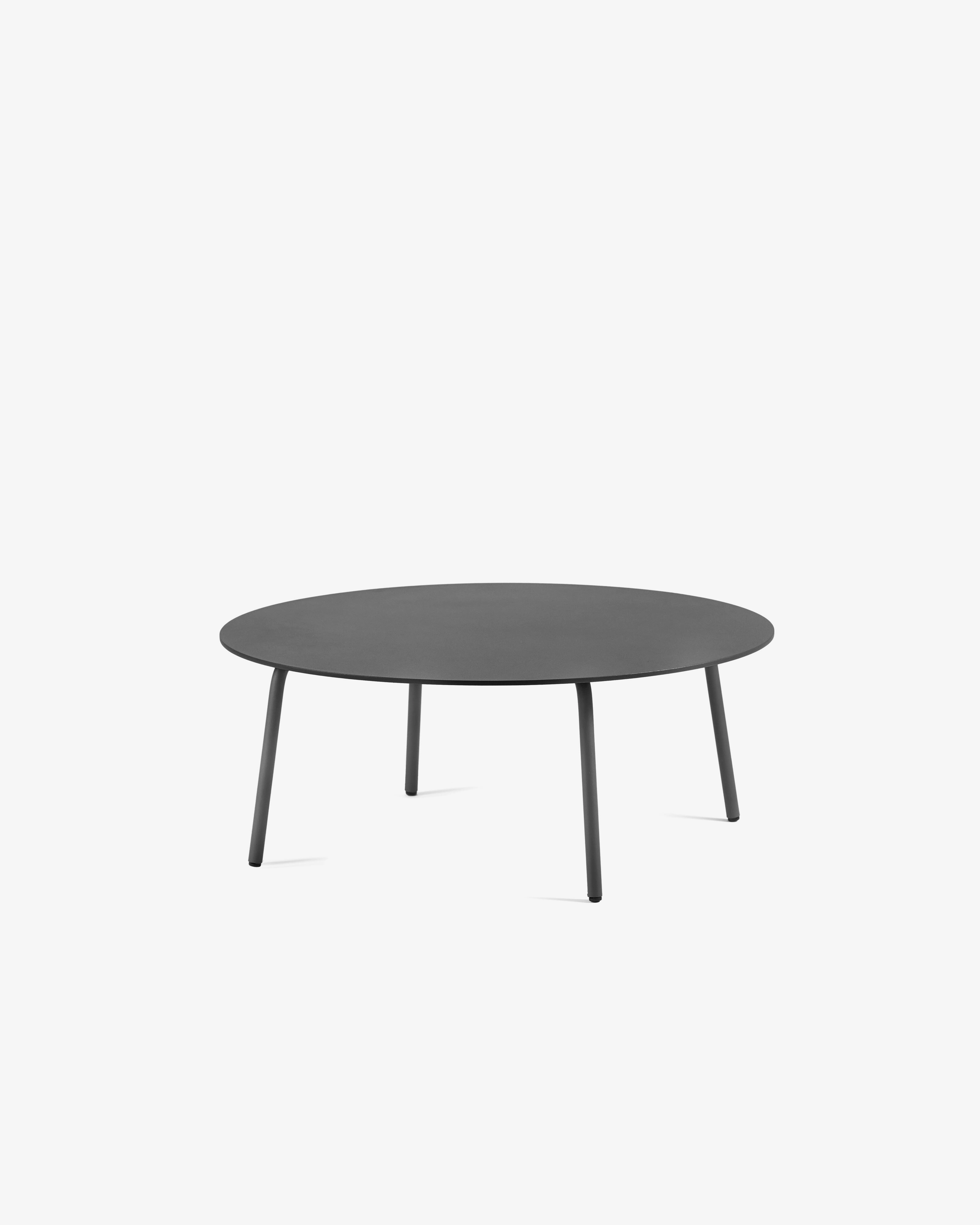 Side table round L aluminium black August