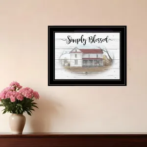 Simply Blessed Farmhouse Black Framed Print Wall Art Cheap Wall Mirrors & Decor
