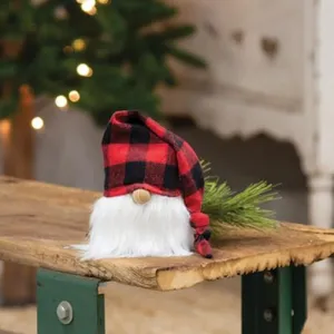 *Small Red Buffalo Check Cap Gnome Decorative Accessories value pack
