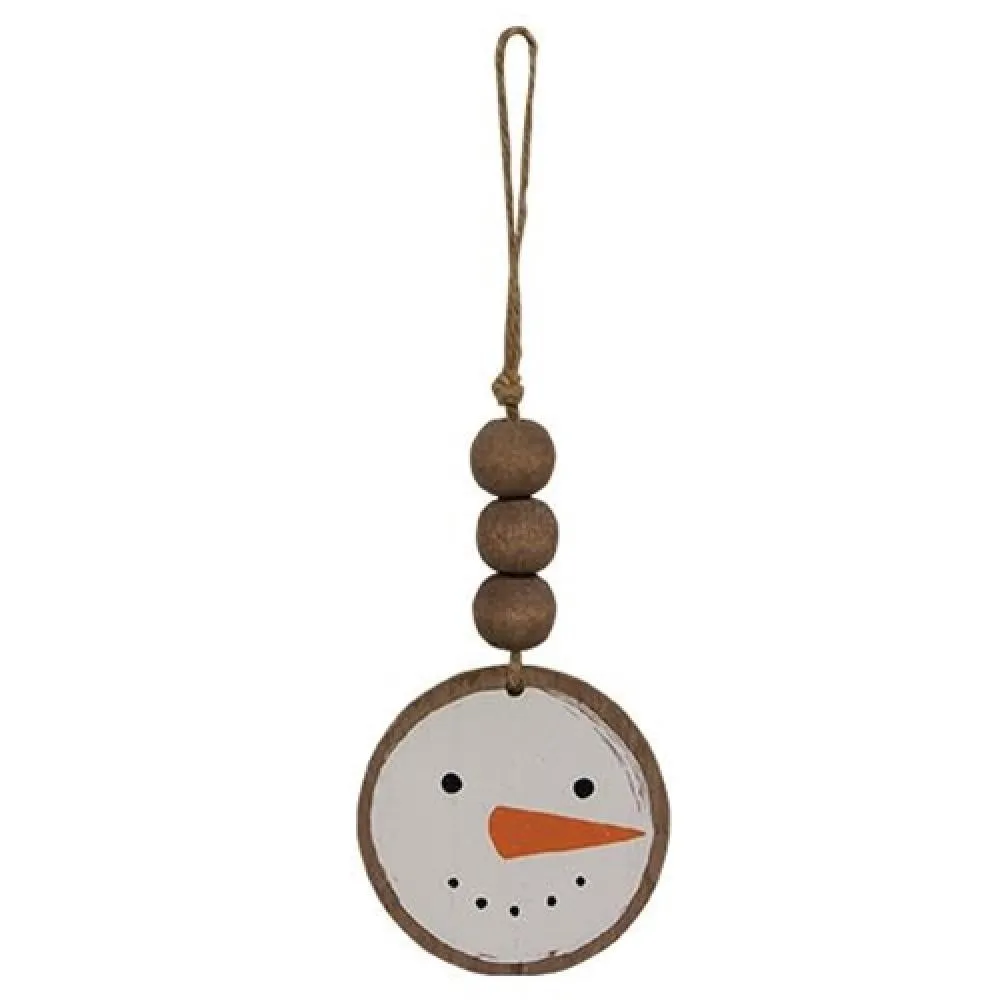 Smiling Snowman Beaded Ornament