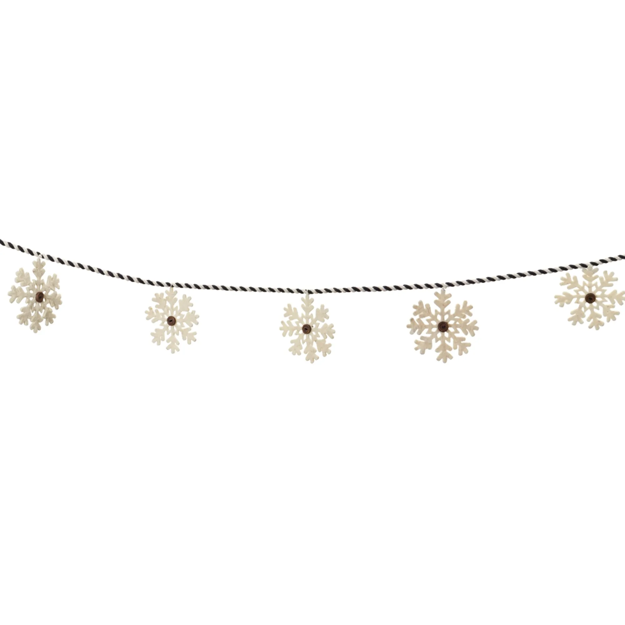 Snowflake Garland (Set of 2) 5.5'L Cotton/Wool Decorative Accessories low price