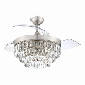 Sofia 42 Hidden Blades 42"Ceiling Fan Brushed Polished Nickel Fandeliers FANS on sale now
