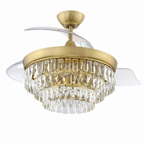 Sofia 42 Hidden Blades 42"Ceiling Fan Satin Brass Fandeliers FANS on sale now