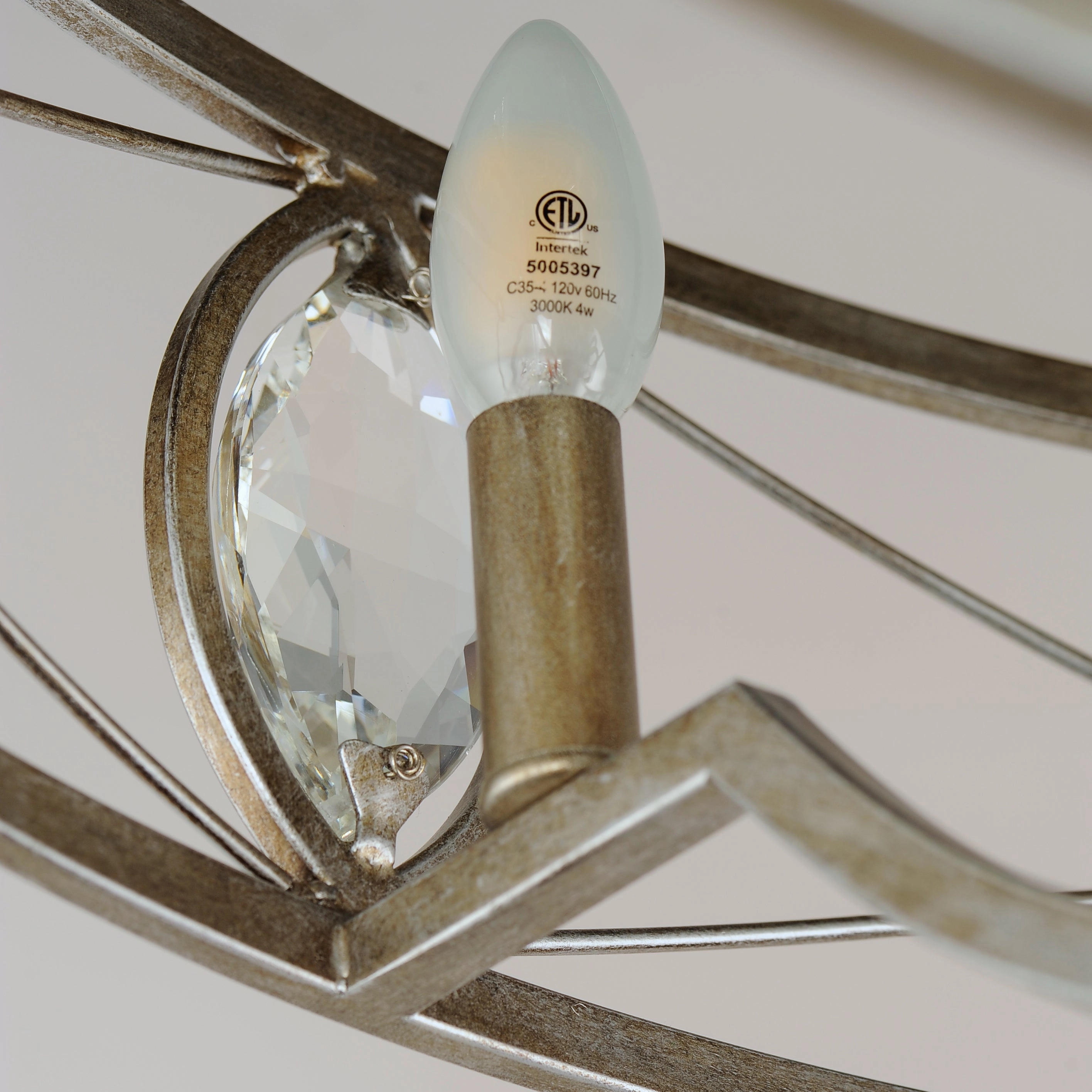Solitaire LED Fandelight Silver Mist Fandeliers at discount prices