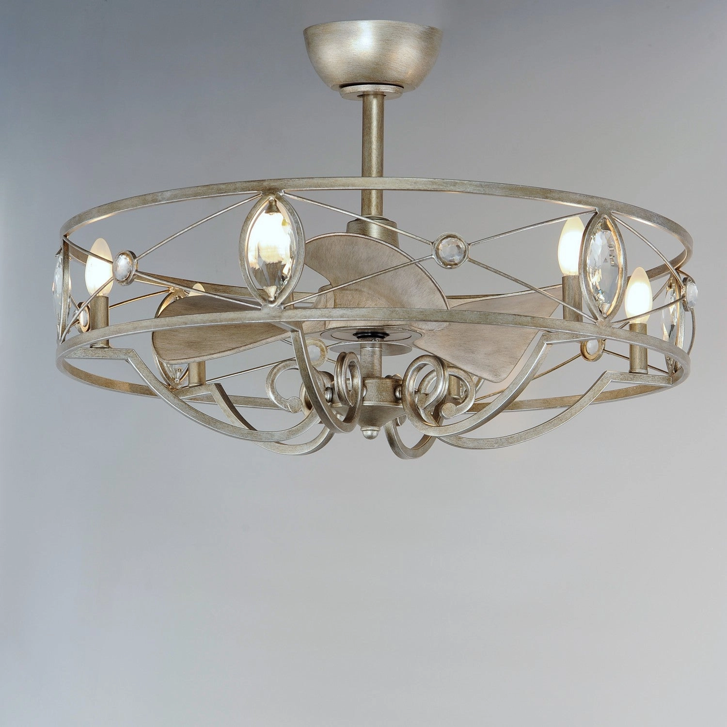 Solitaire LED Fandelight Silver Mist Fandeliers at discount prices