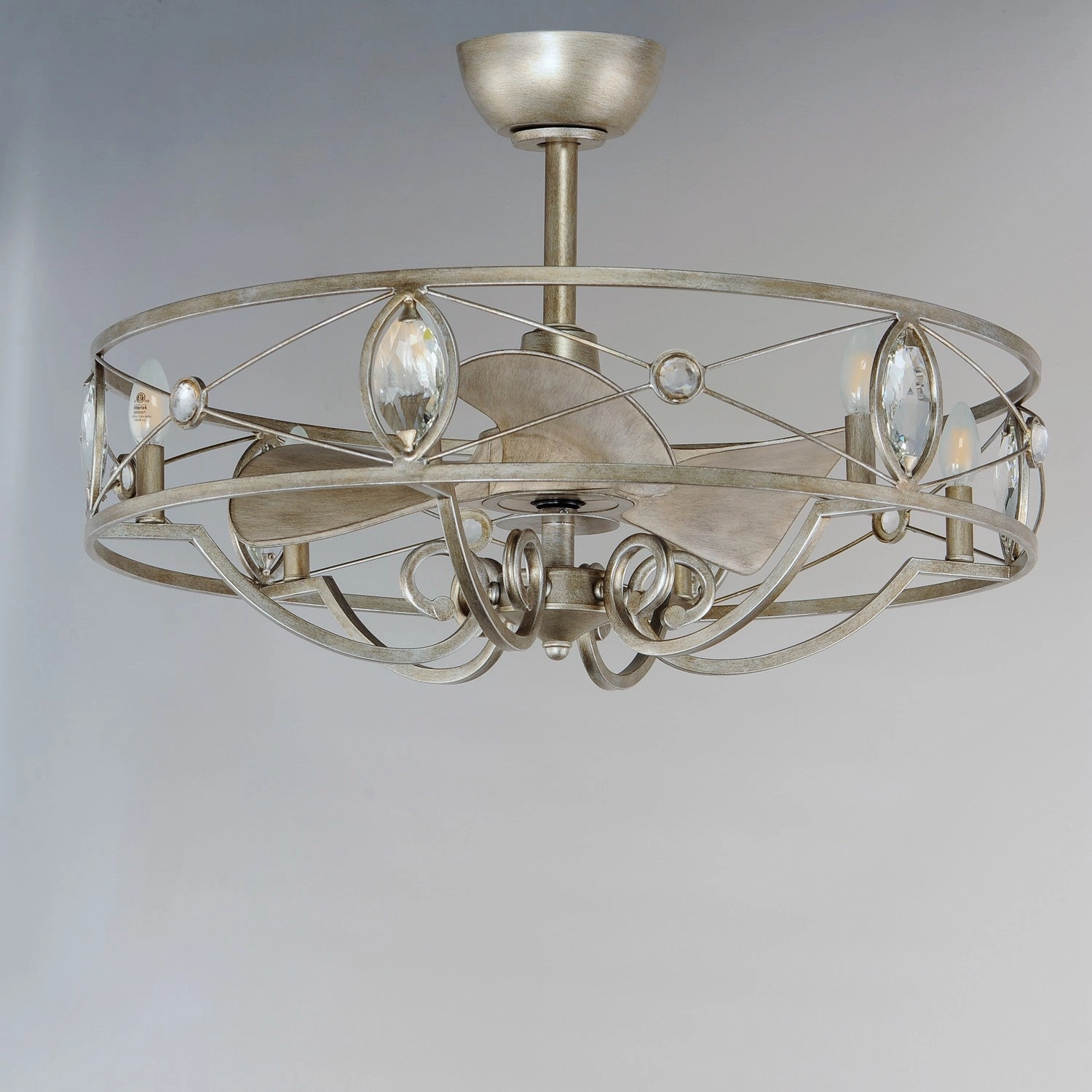 Solitaire LED Fandelight Silver Mist Fandeliers at discount prices