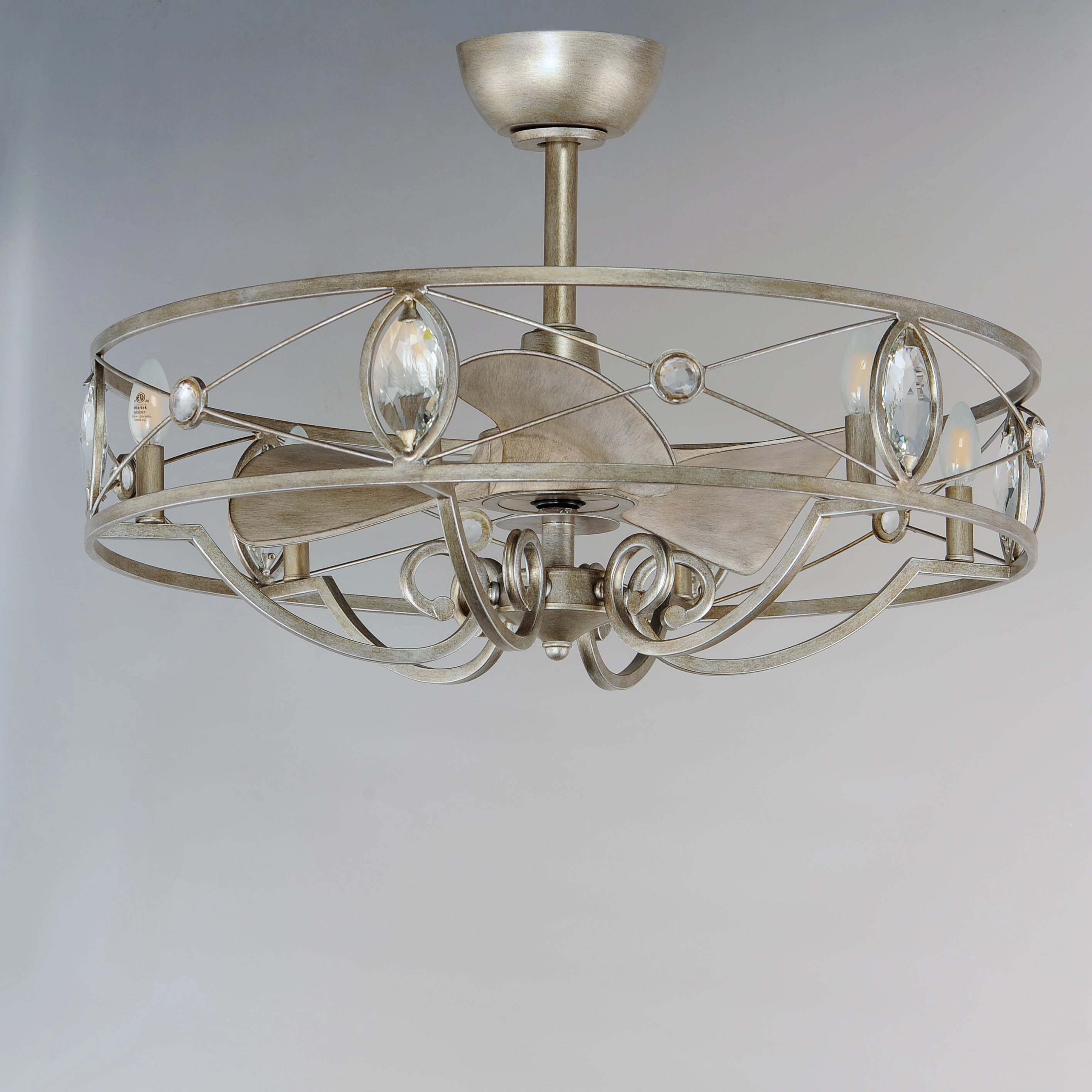 Solitaire LED Fandelight Silver Mist Fandeliers at discount prices