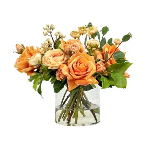 Stella Antique Peach Roses & Ranunculus Artificial Flowers Spring Refresh