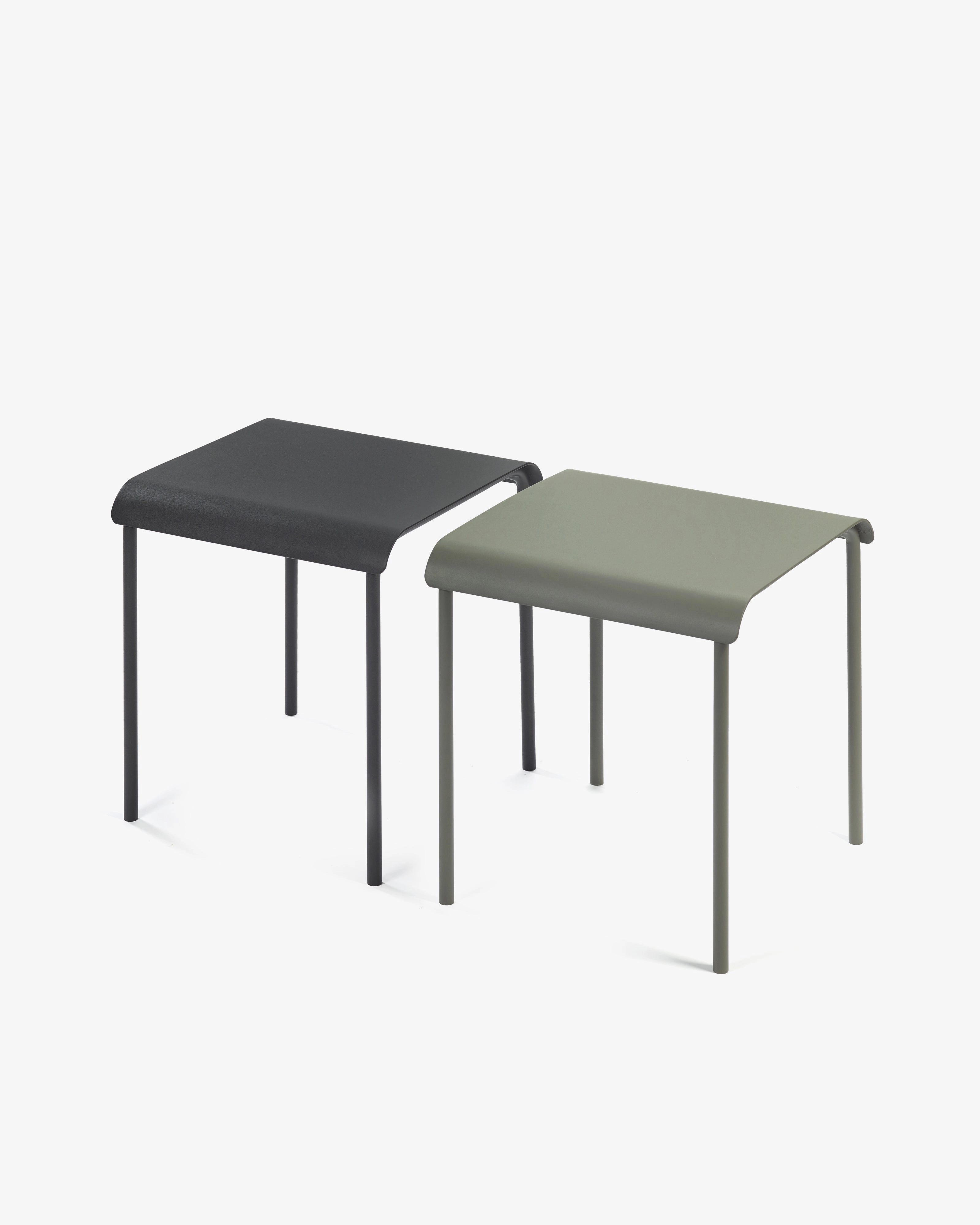 Stool aluminium eucalyptus green August