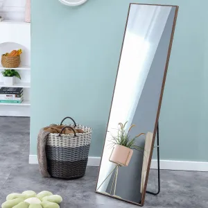 Streamdale 4th generation packaging upgrade brown solid wood frame full body mirror Mirrored Wall Decor Cheap