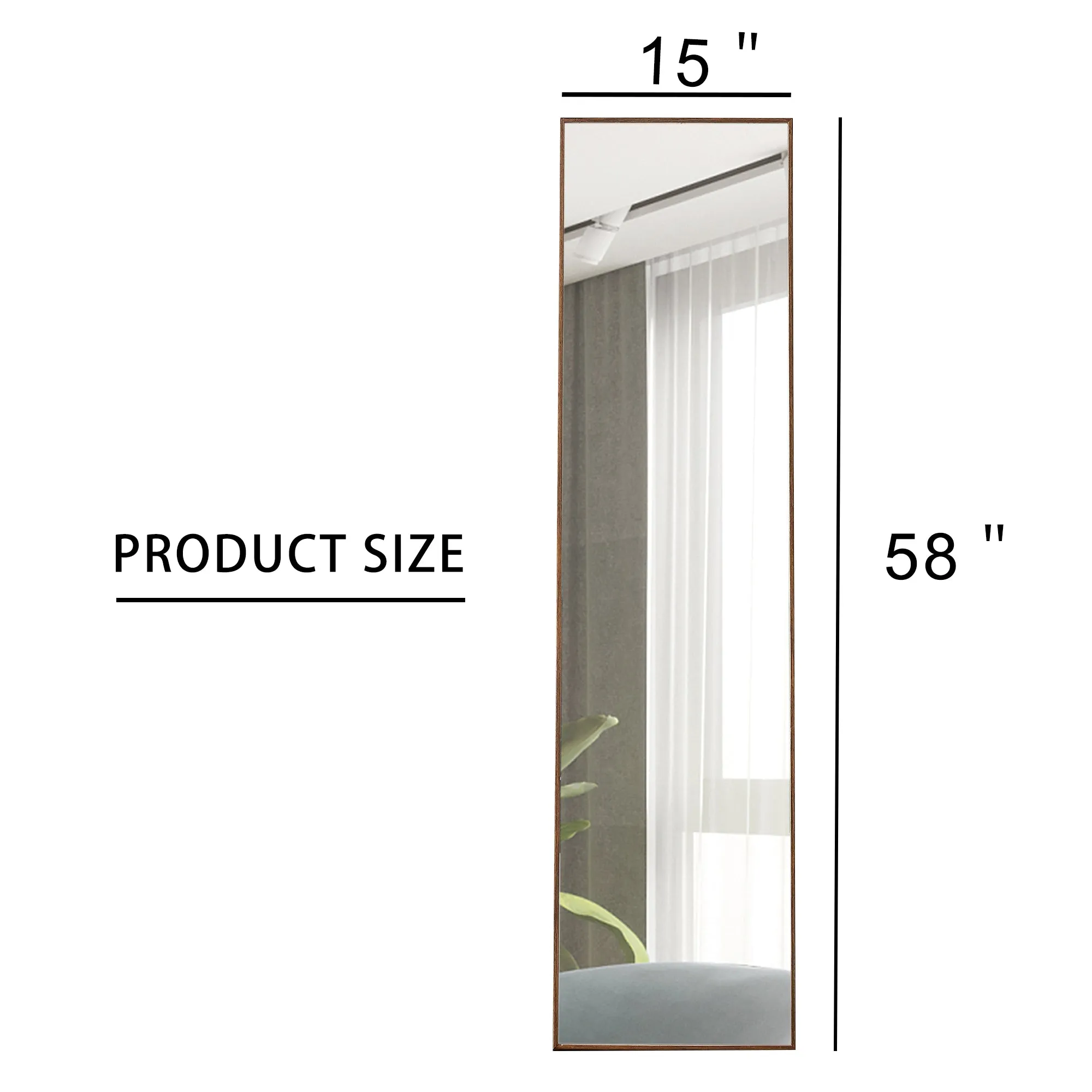 Streamdale 4th generation packaging upgrade brown solid wood frame full body mirror
