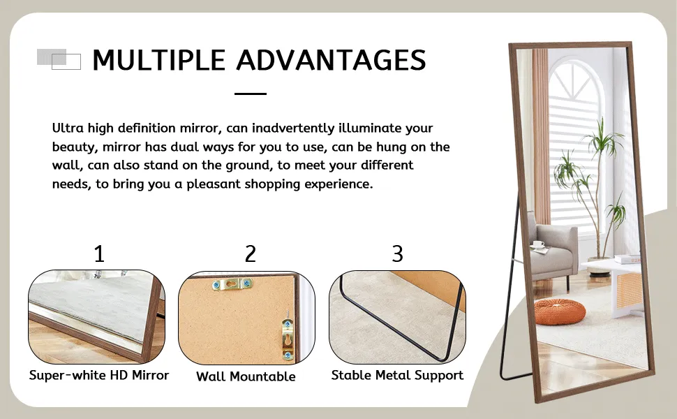 Streamdale Clear High Definition Wall Mirror with Easy Assembly