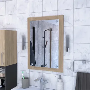 Streamdale Devoux Rectangular Bathroom Mirror Light Pine Mirrored Wall Decor Cheap