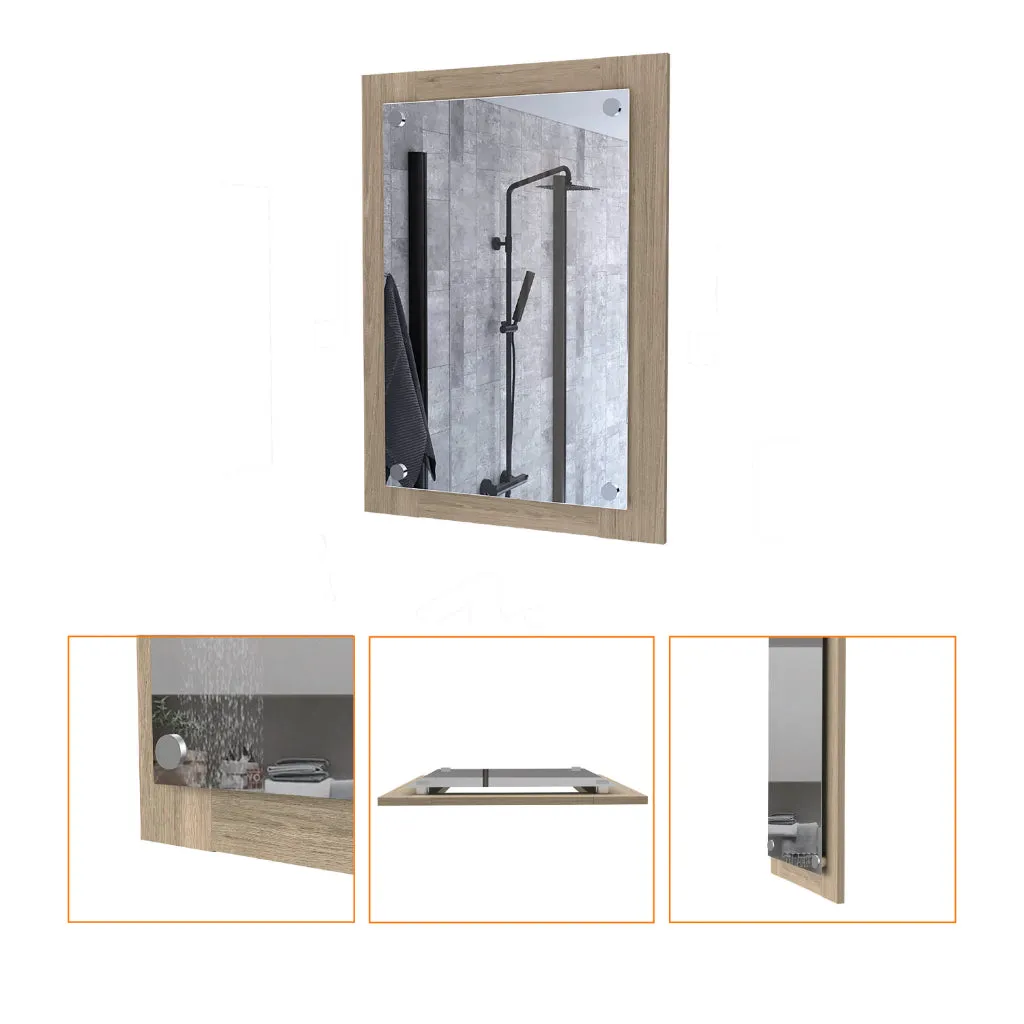 Streamdale Devoux Rectangular Bathroom Mirror Light Pine