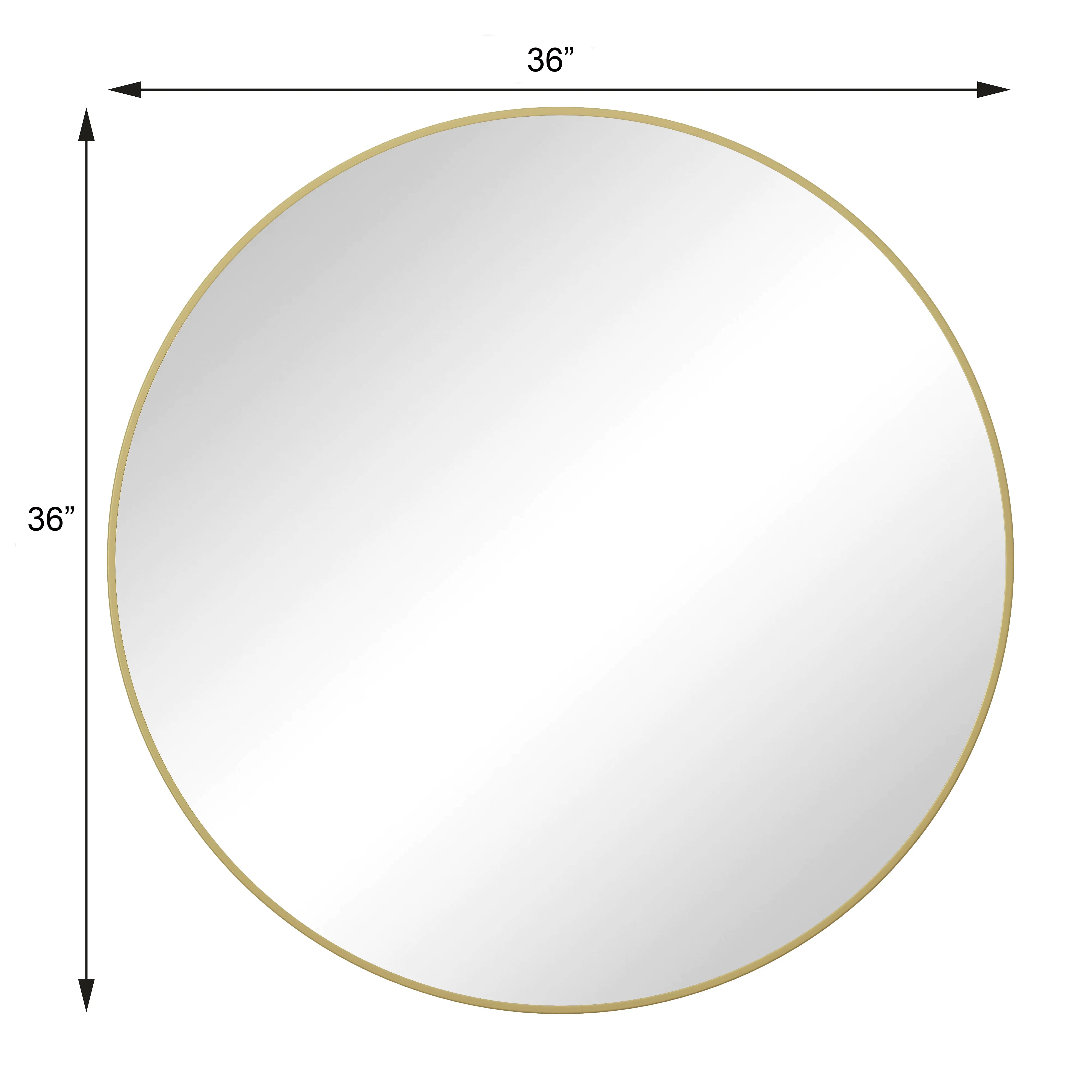 Streamdale Gold Metal Framed 36" Round Wall Mirror