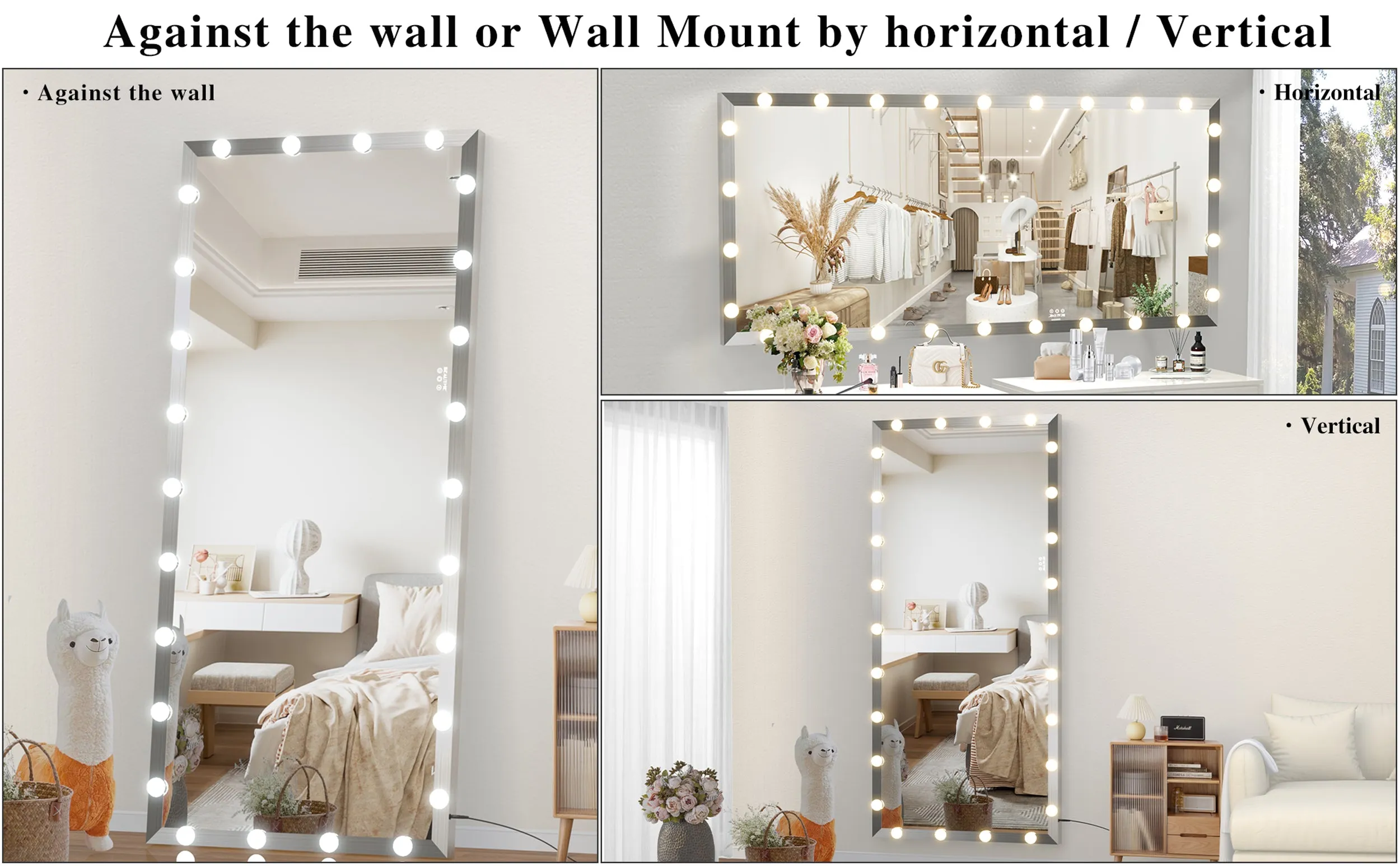 Streamdale Large Hollywood Full Length Mirror with 3 Color Modes
