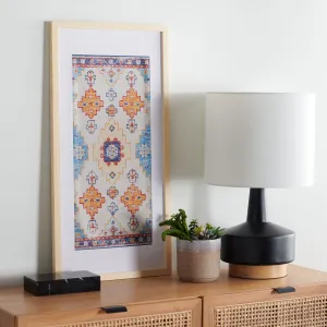 Sumia 29"X14" Framed Textile Art Mirrored Wall Decor Cheap