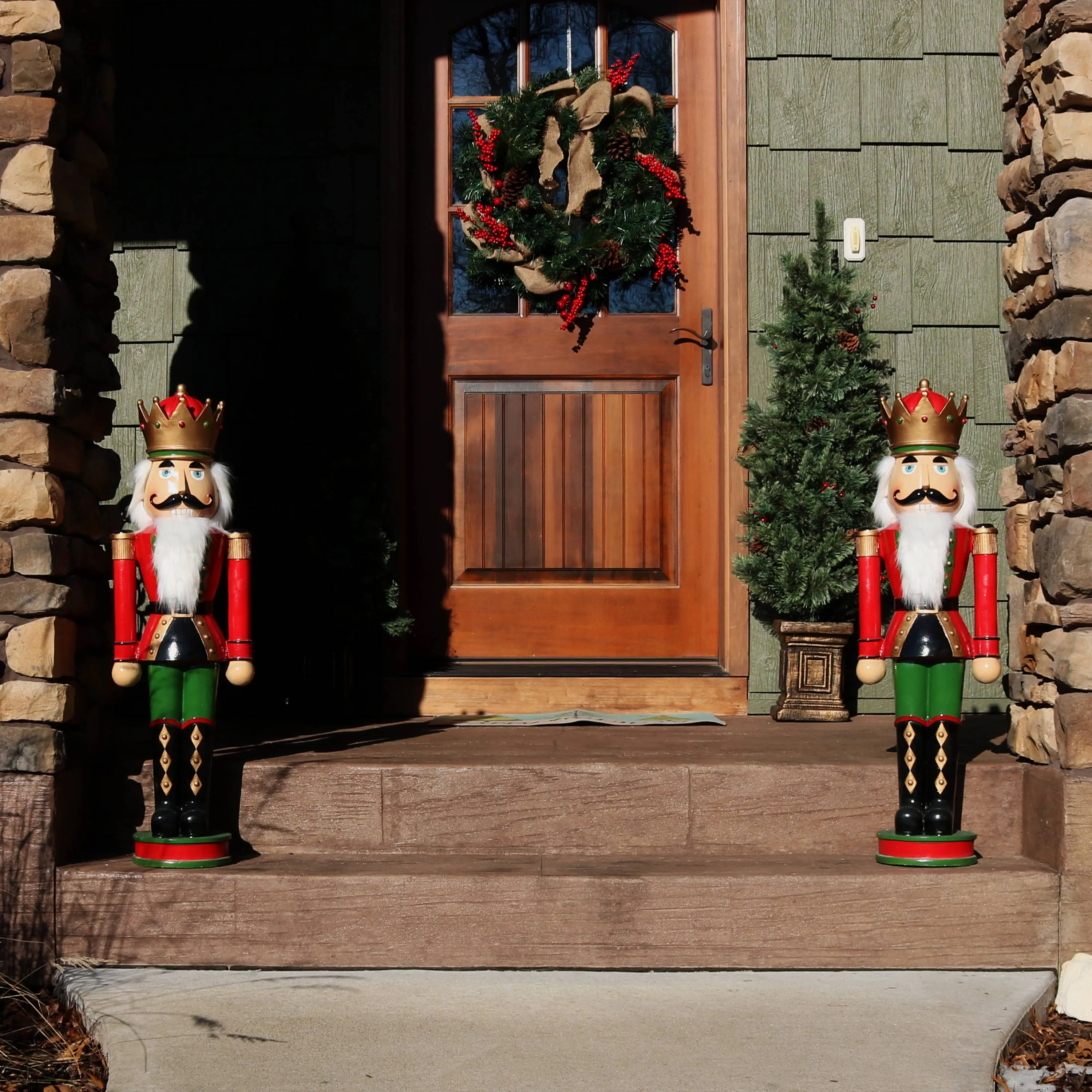 Sunnydaze Polyresin Matthias the Nutcracker Prince Christmas Holiday Decoration - 37" - 2pk