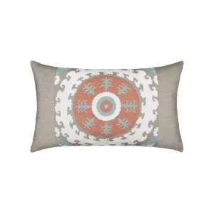Suzani Oasis Indoor/Outdoor Pillow, Lumbar Throw Pillows Cozy Upgrade
