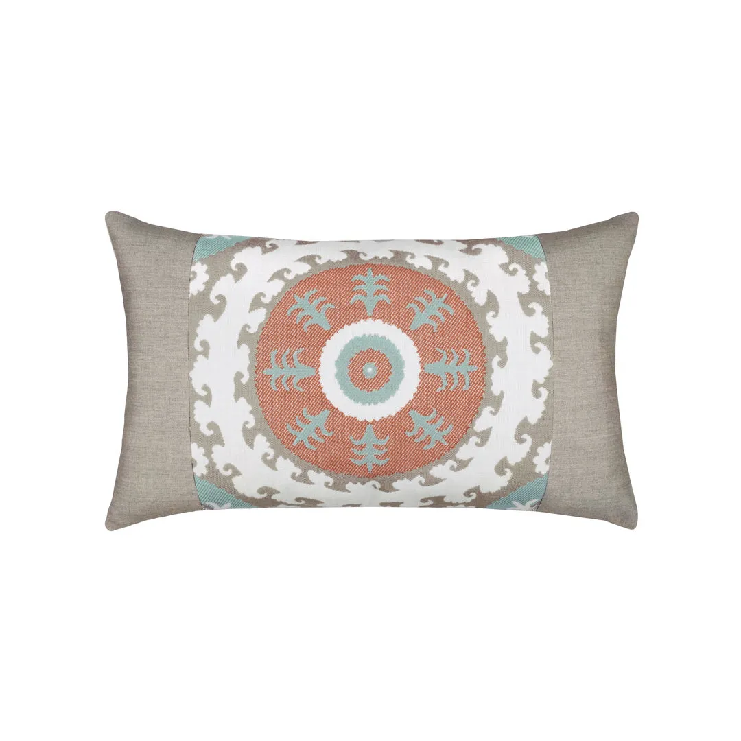 Suzani Oasis Indoor/Outdoor Pillow, Lumbar Throw Pillows Cozy Upgrade