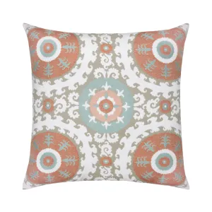 Suzani Oasis Indoor/Outdoor Pillow, Square Throw Pillows Cozy Upgrade