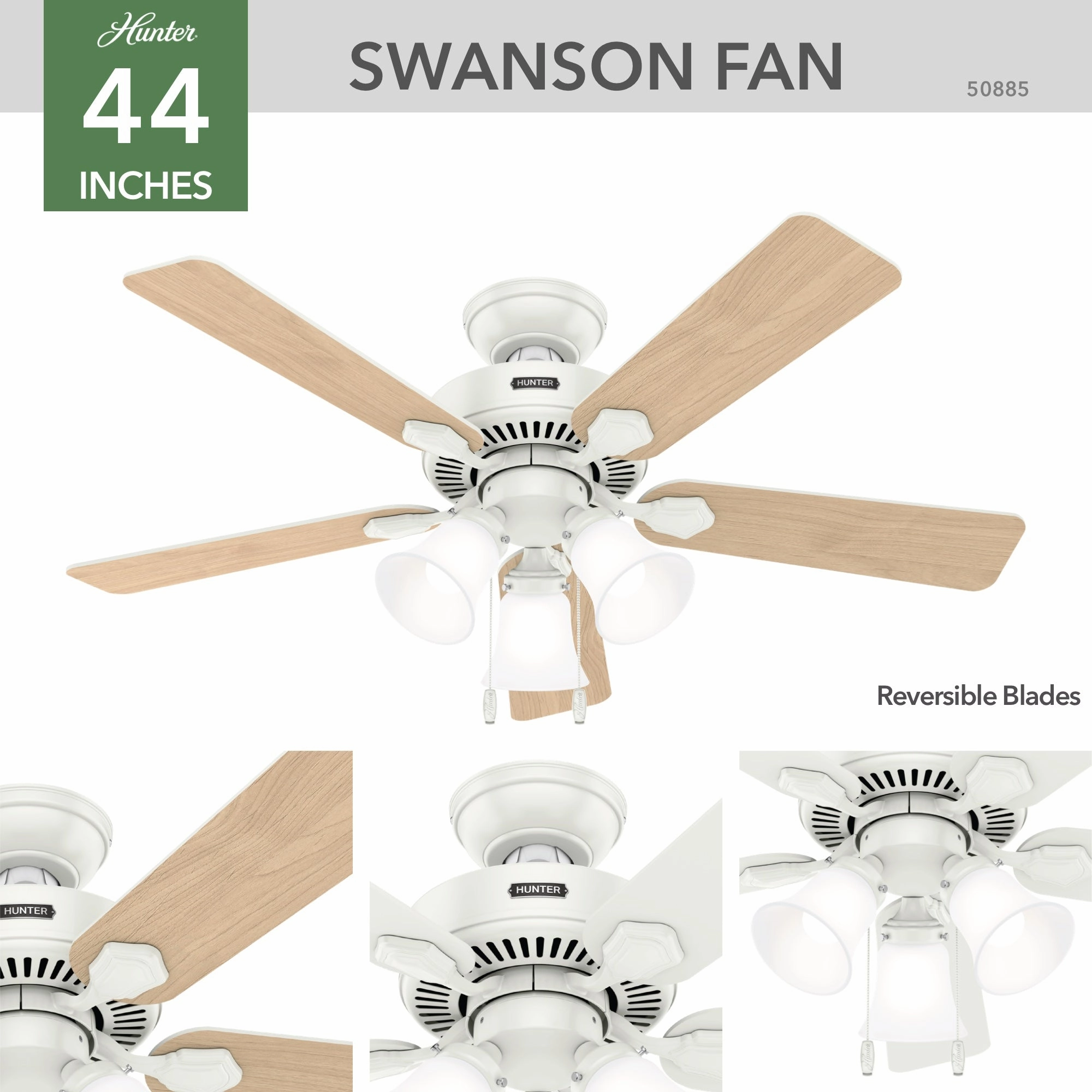 Swanson 44"Ceiling Fan Fresh White Mini Ceiling Fans promo