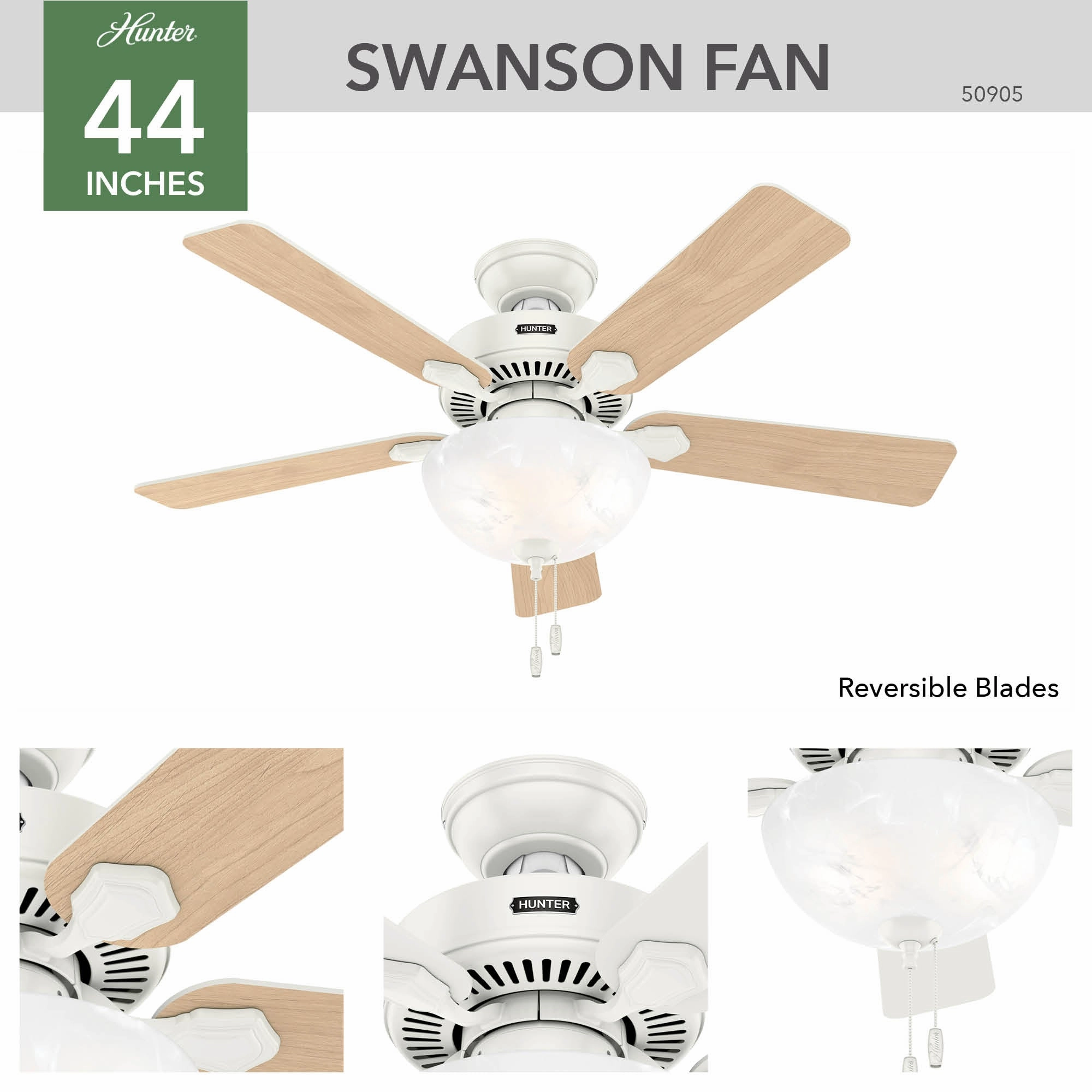 Swanson 44"Ceiling Fan Fresh White Small Fans for less
