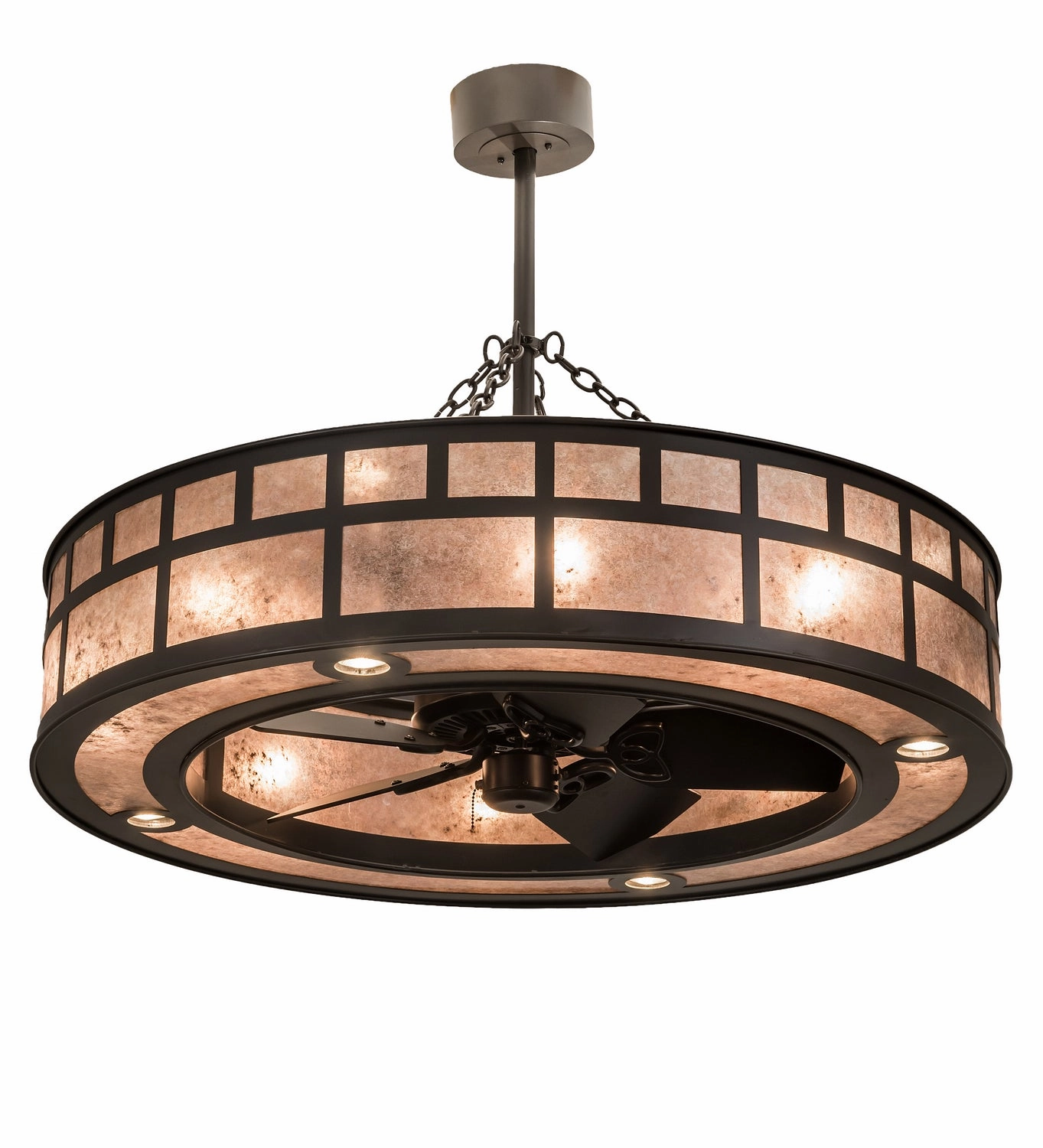 T"  Mission"  Eight Light Chandel-Air Fandeliers FANS on sale now