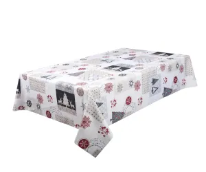 Tablecloth - Christmas Patchwork - Beige Table Linens Dinner Party