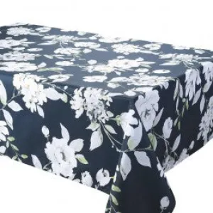 Tablecloth - Dahlia - Black Table Linens Dinner Party