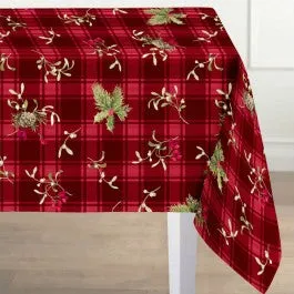 Tablecloth - Holly Plaid - Red Finished Tablecloths sale