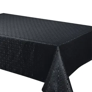 Tablecloth - Jacquard Quad - Black Table Linens Dinner Party