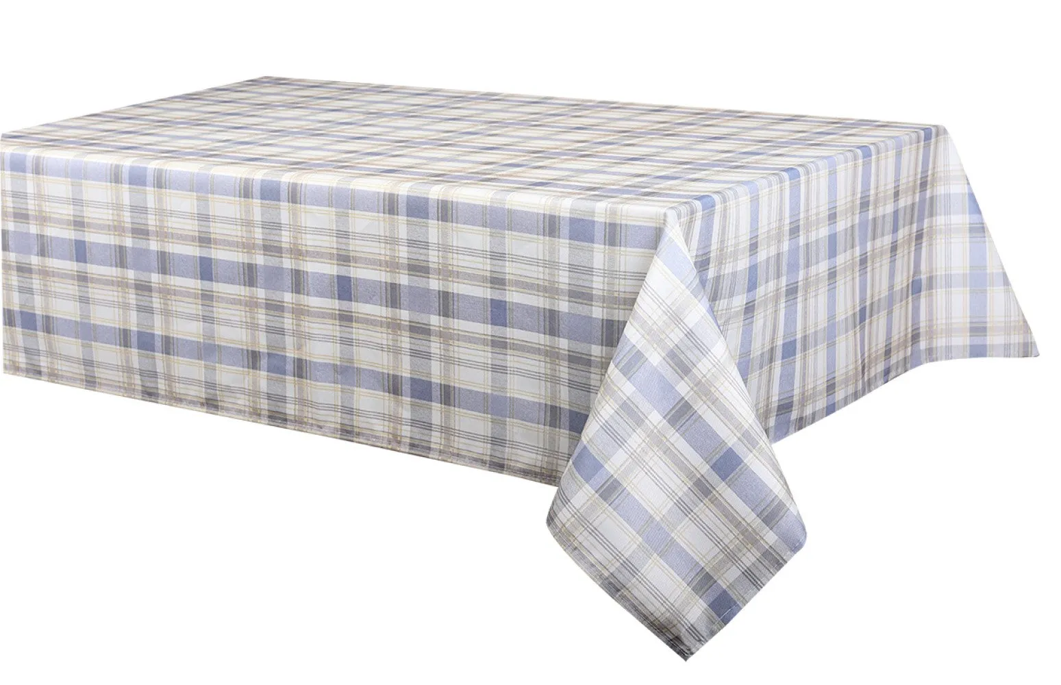 Tablecloth - Maxwell Plaid - Blue Table Linens Dinner Party