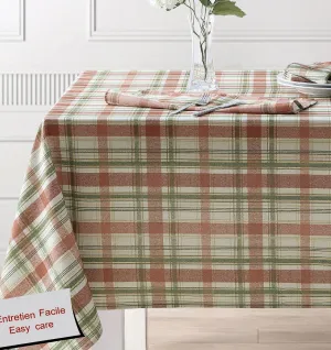 Tablecloth - Maxwell Plaid - Rust Table Linens Dinner Party