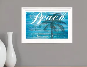 Take Me There Beach White Framed Print Wall Art Cheap Wall Mirrors & Decor