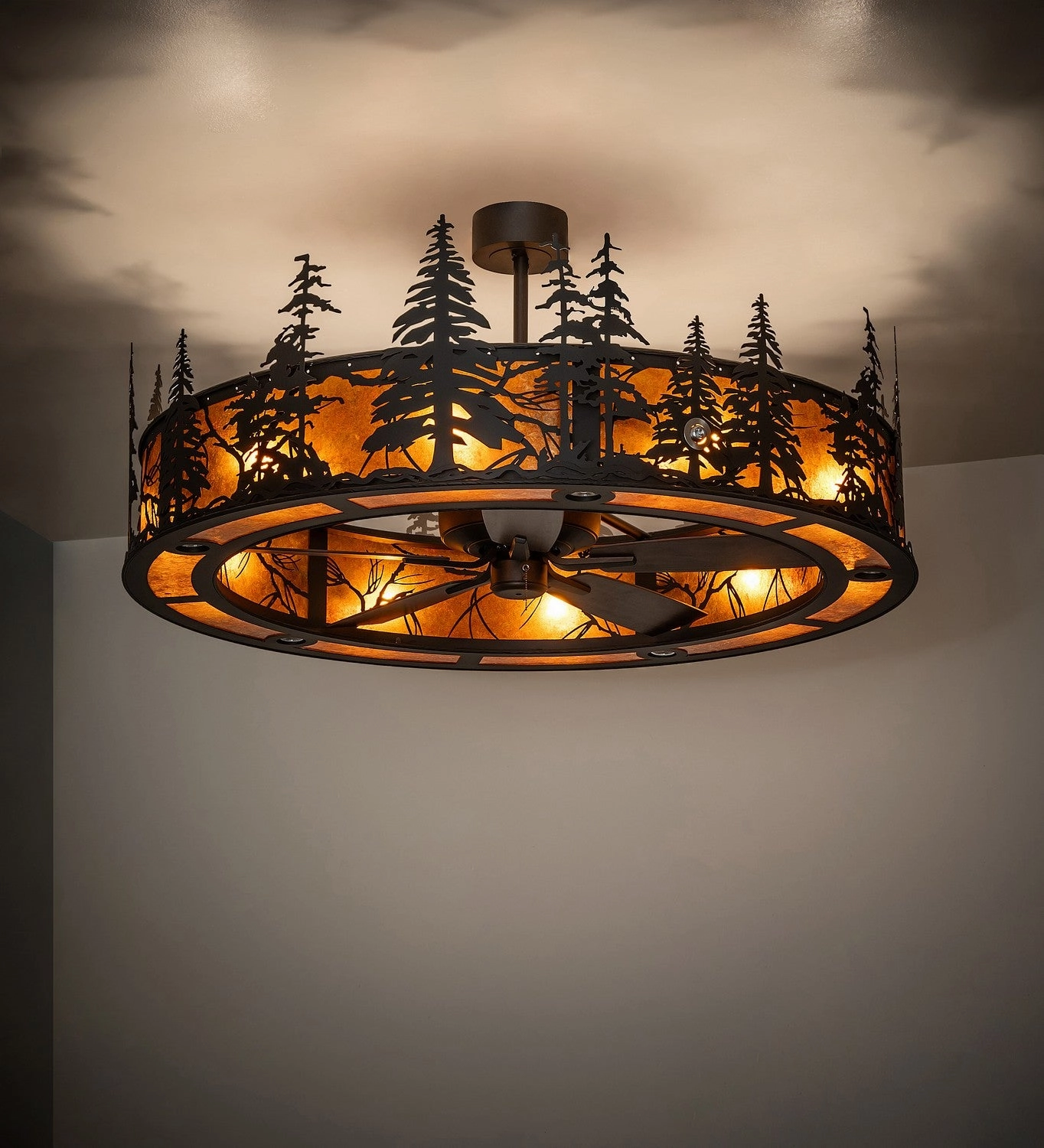 Tall Pines 15 Light Chandel-Air Oil Rubbed Bronze Fandeliers at discount prices