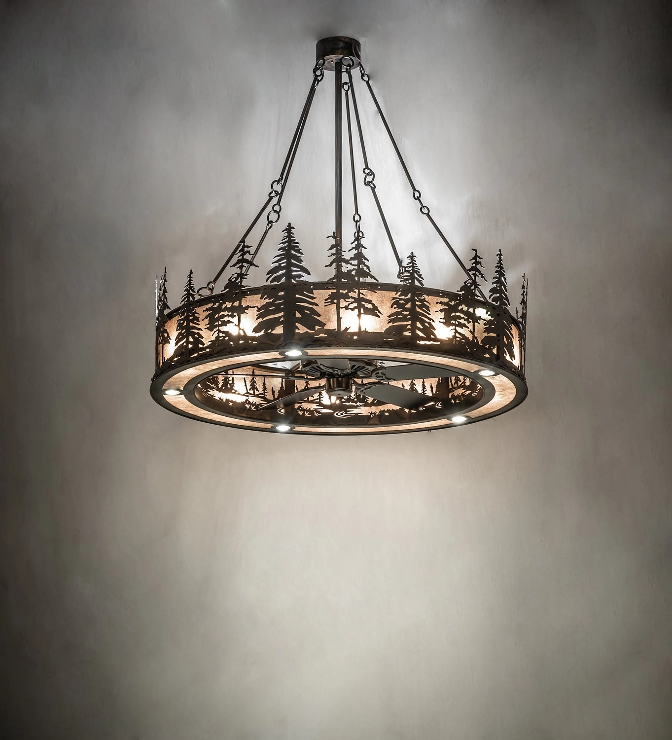 Tall Pines 20 Light Chandel-Air Fandeliers at discount prices